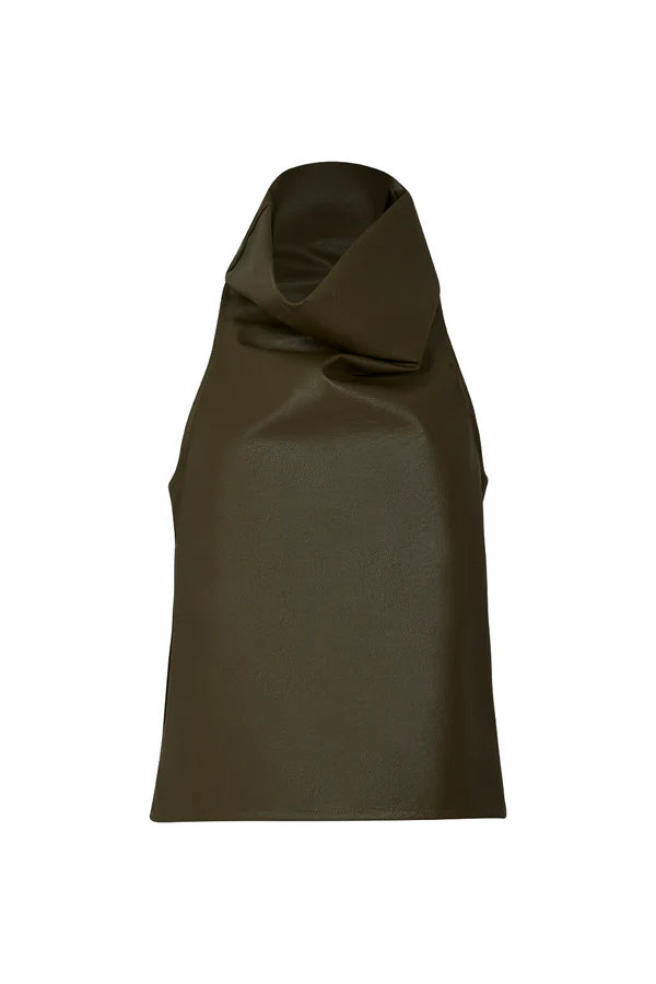 Blusa Noche de Lirios Verde Militar Cuerina