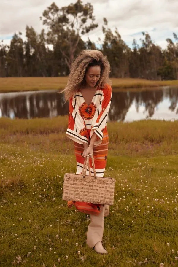 Vestido Lejano Otoño Naranja