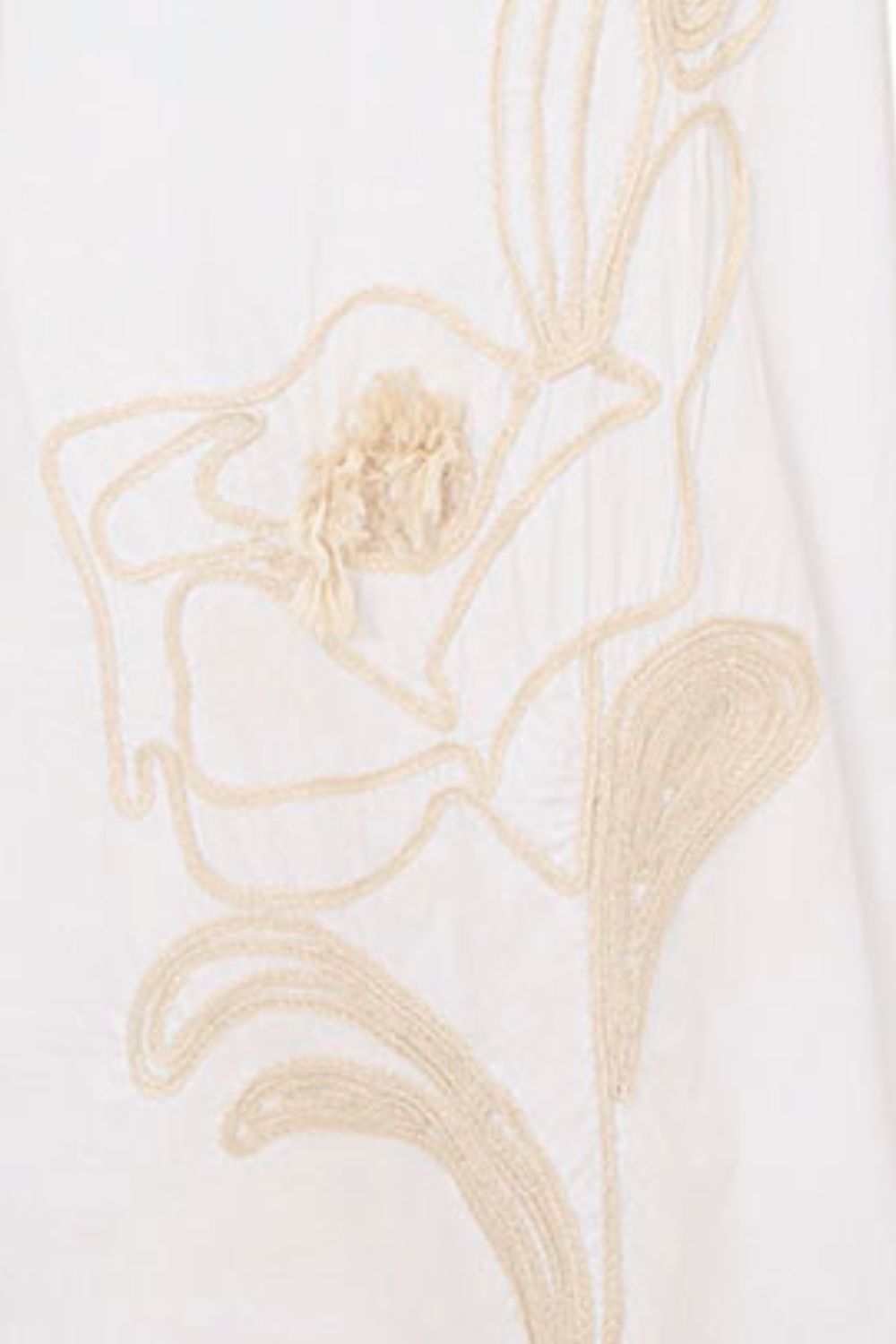 Vestido ariza bordado natural