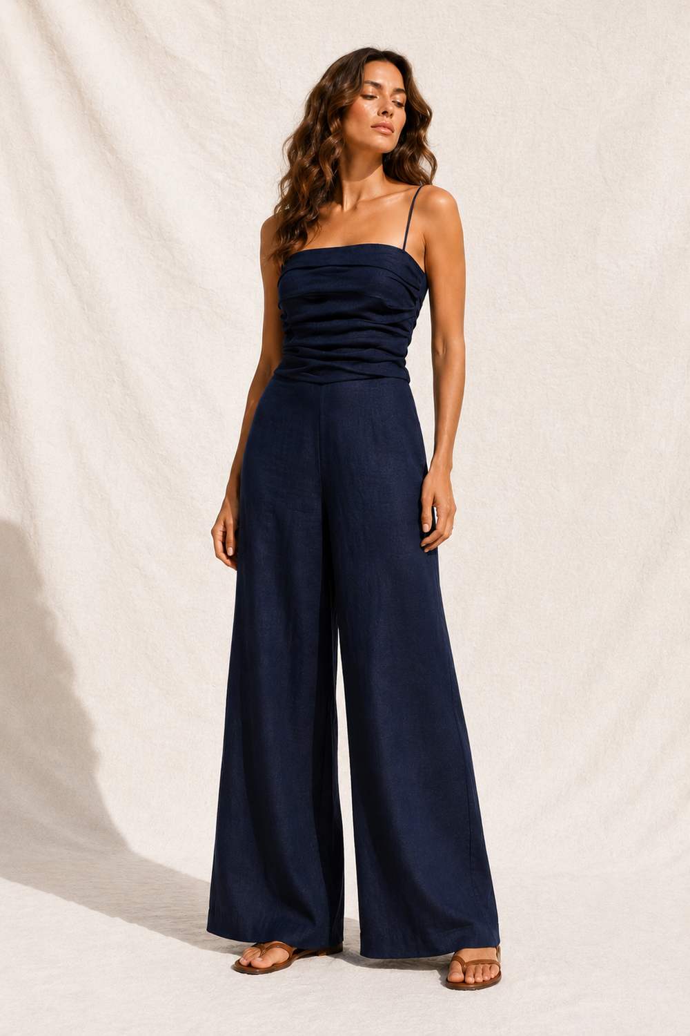 Enterizo Nina Azul Navy Lino