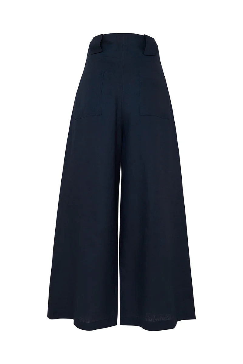 Pantalon paulette azul navy lino