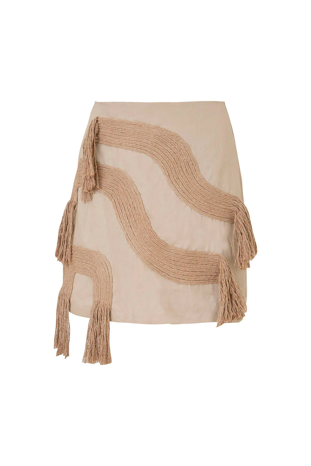 mini Falda caronte bordada taupe