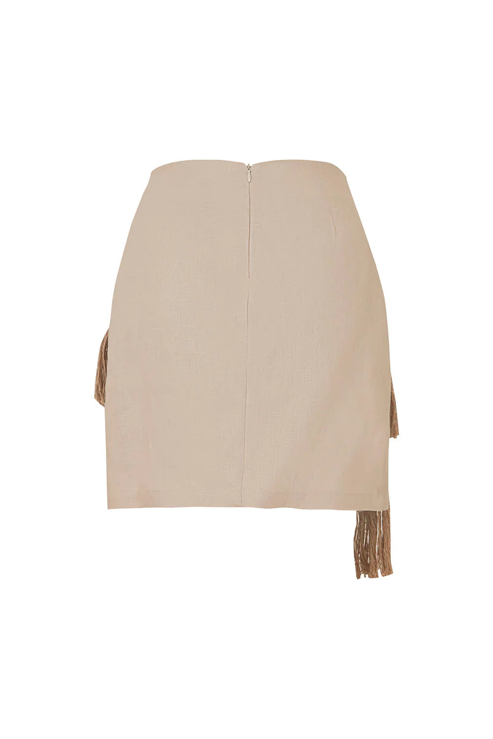 mini Falda caronte bordada taupe