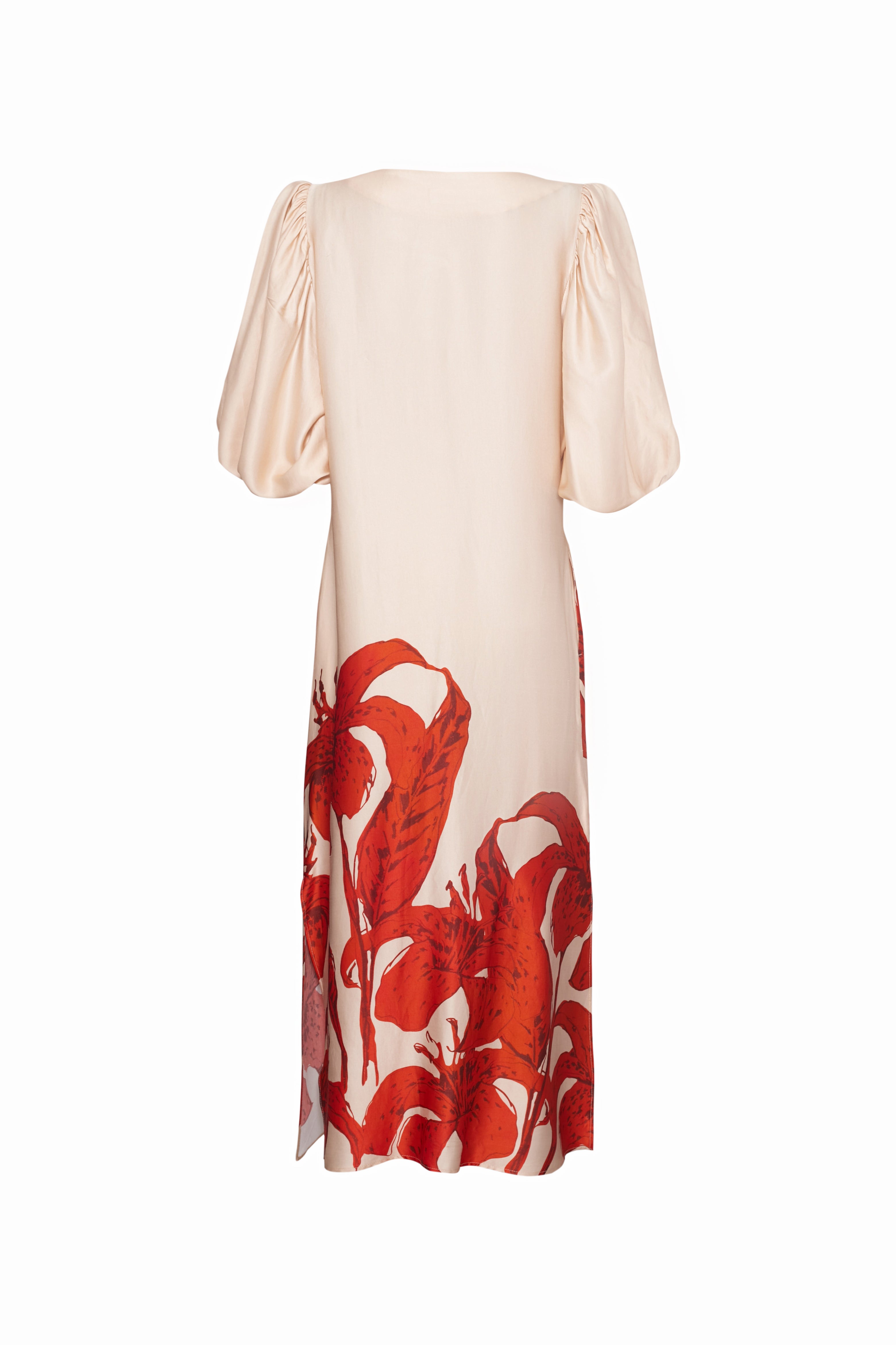 Vestido Azucena estampado Beige