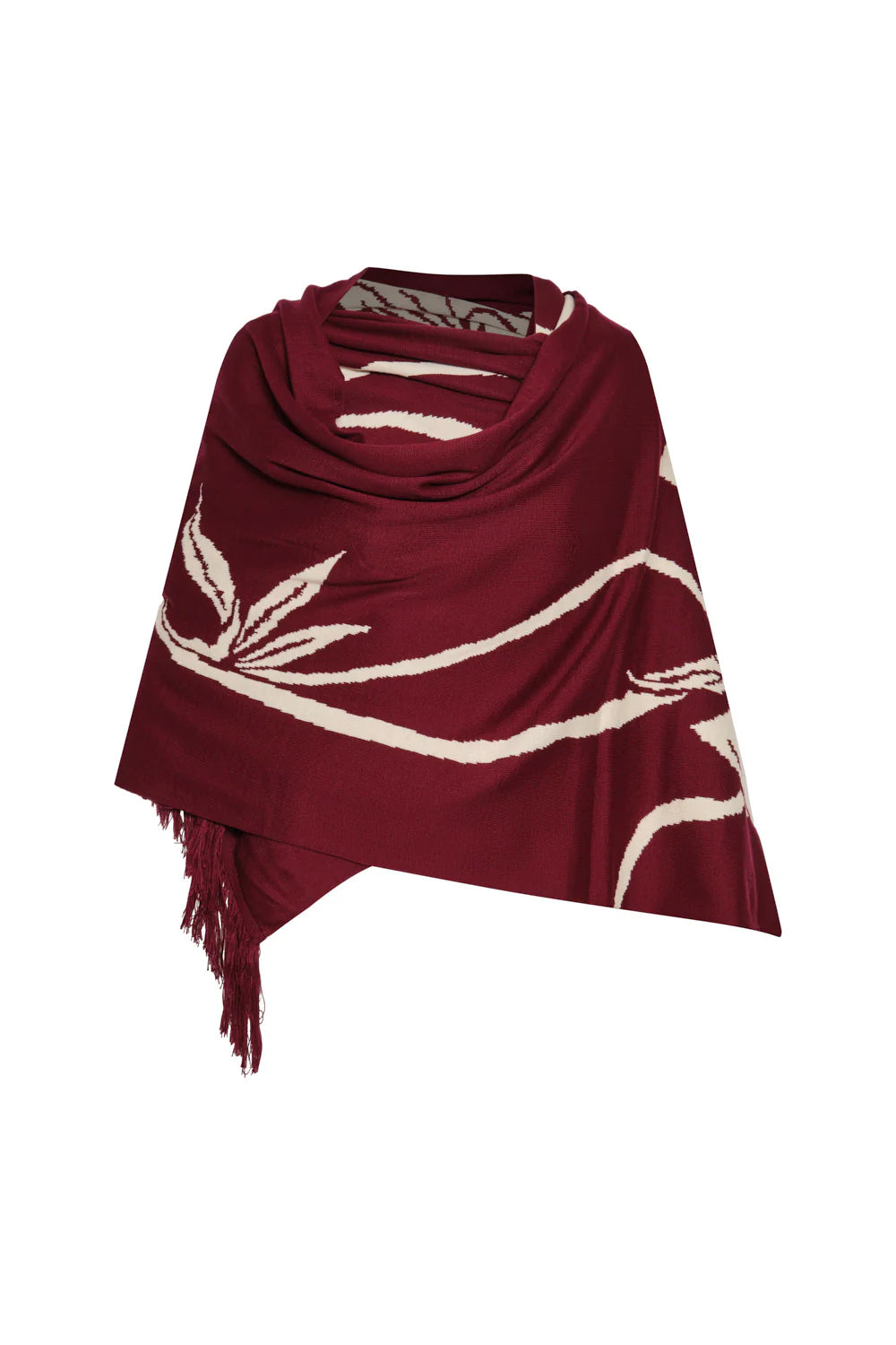 Bufanda Yu Moon vinotinto
