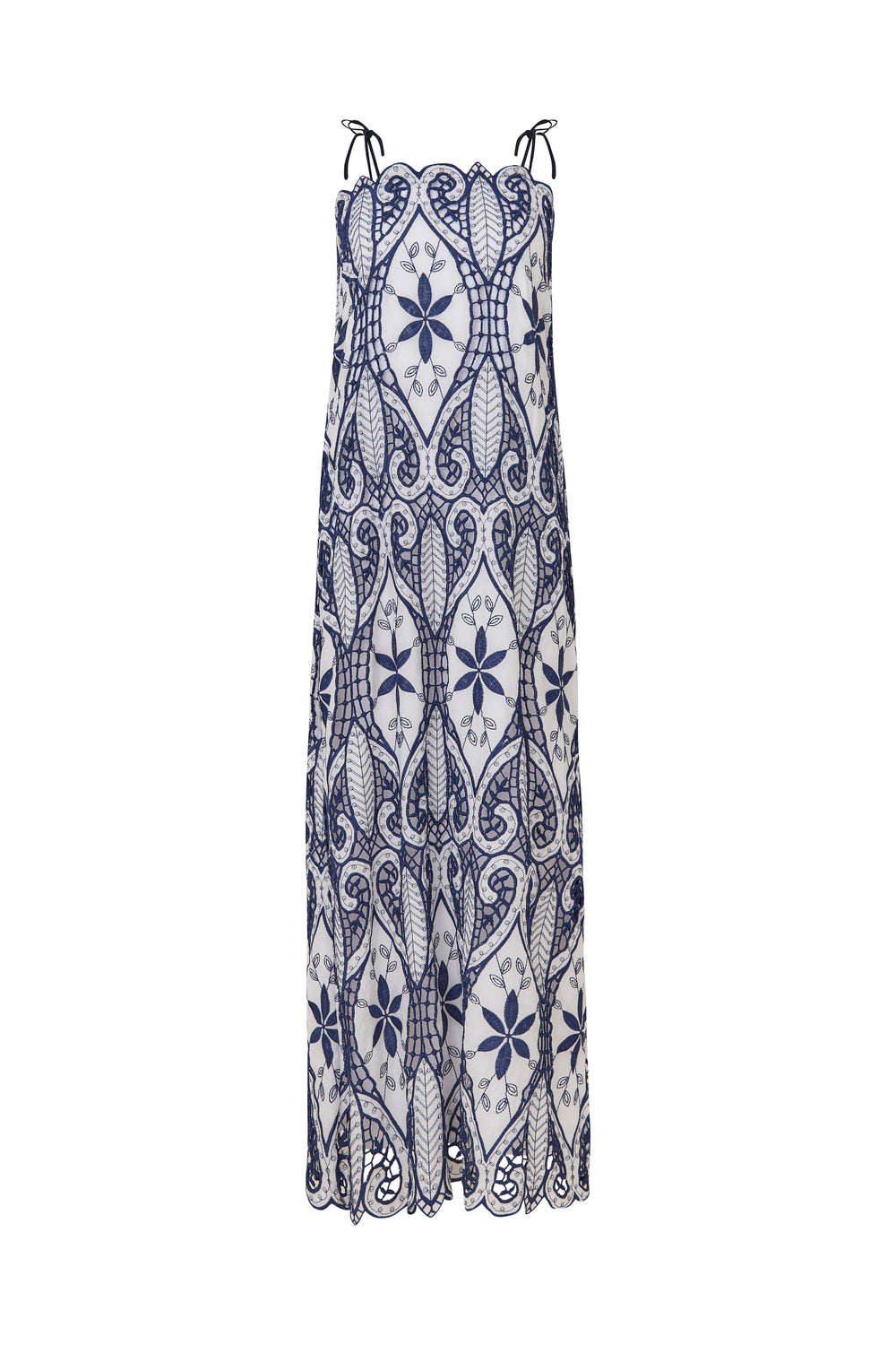 Vestido Aria Navy Natural Hoja rota