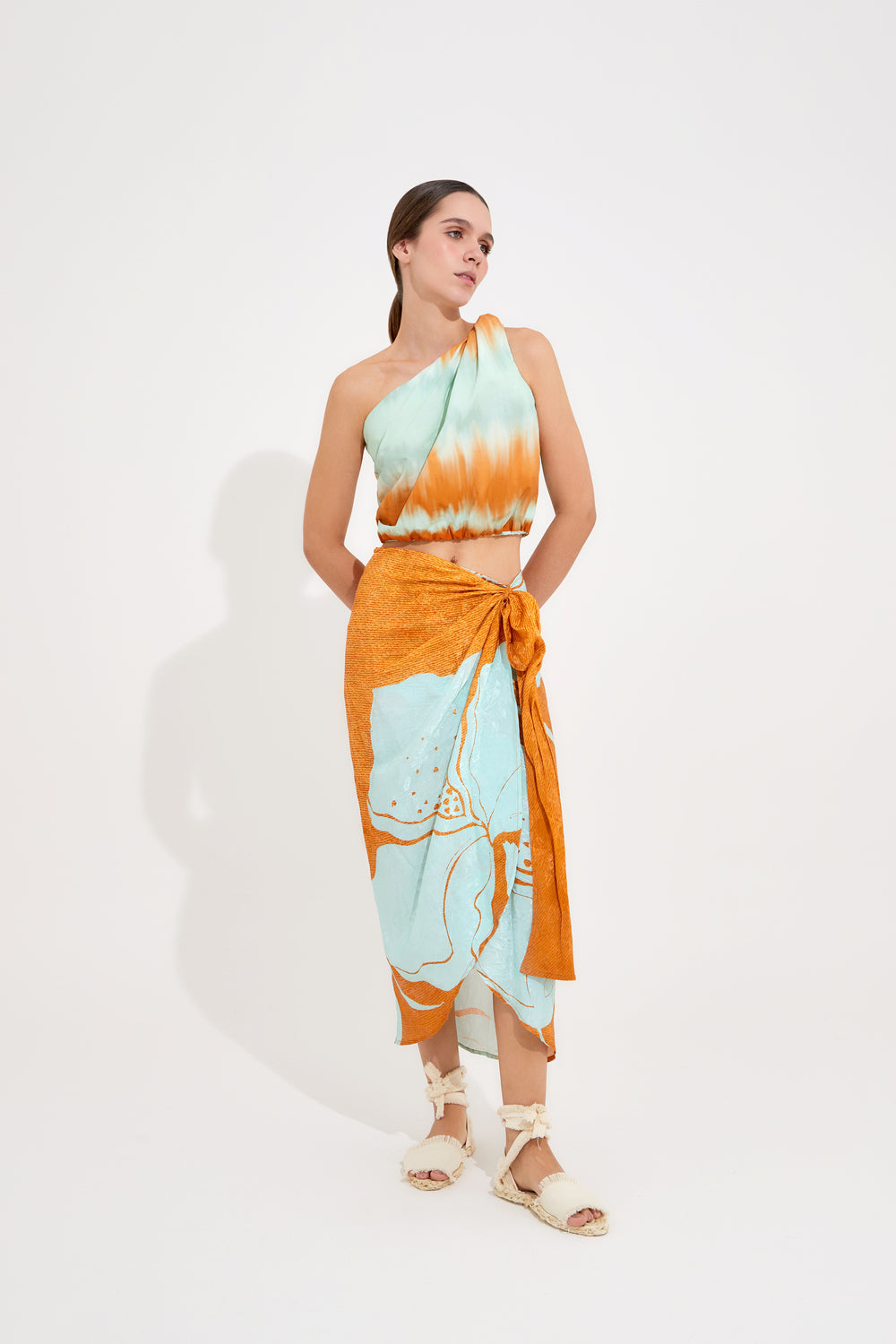 Crop top cielo naranja