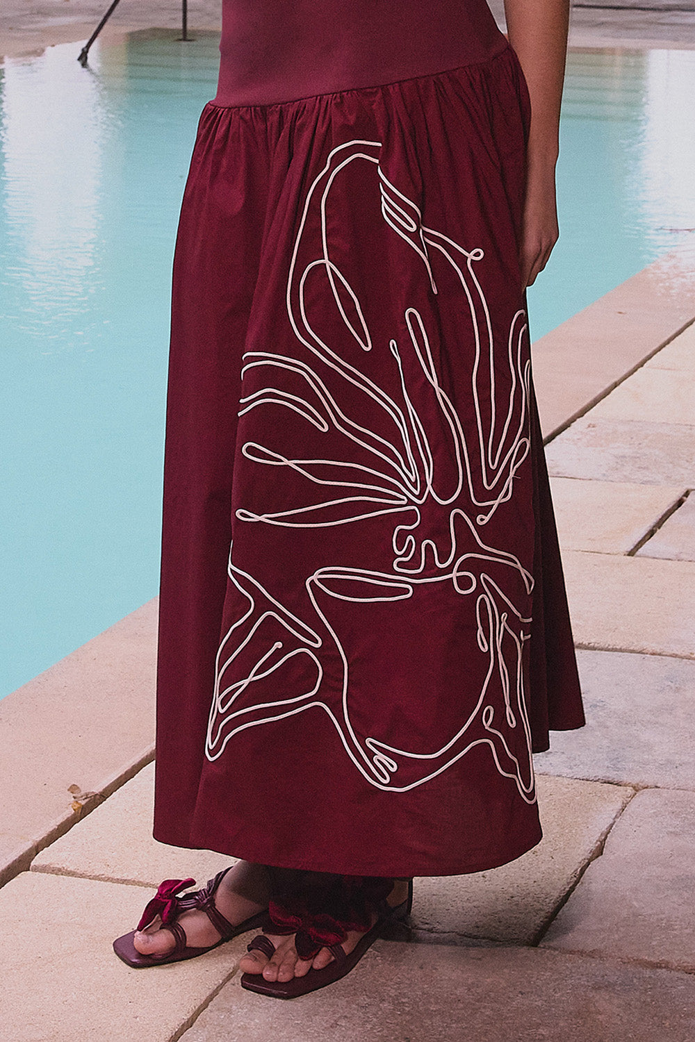 Falda Playa Dorada Vinotinto