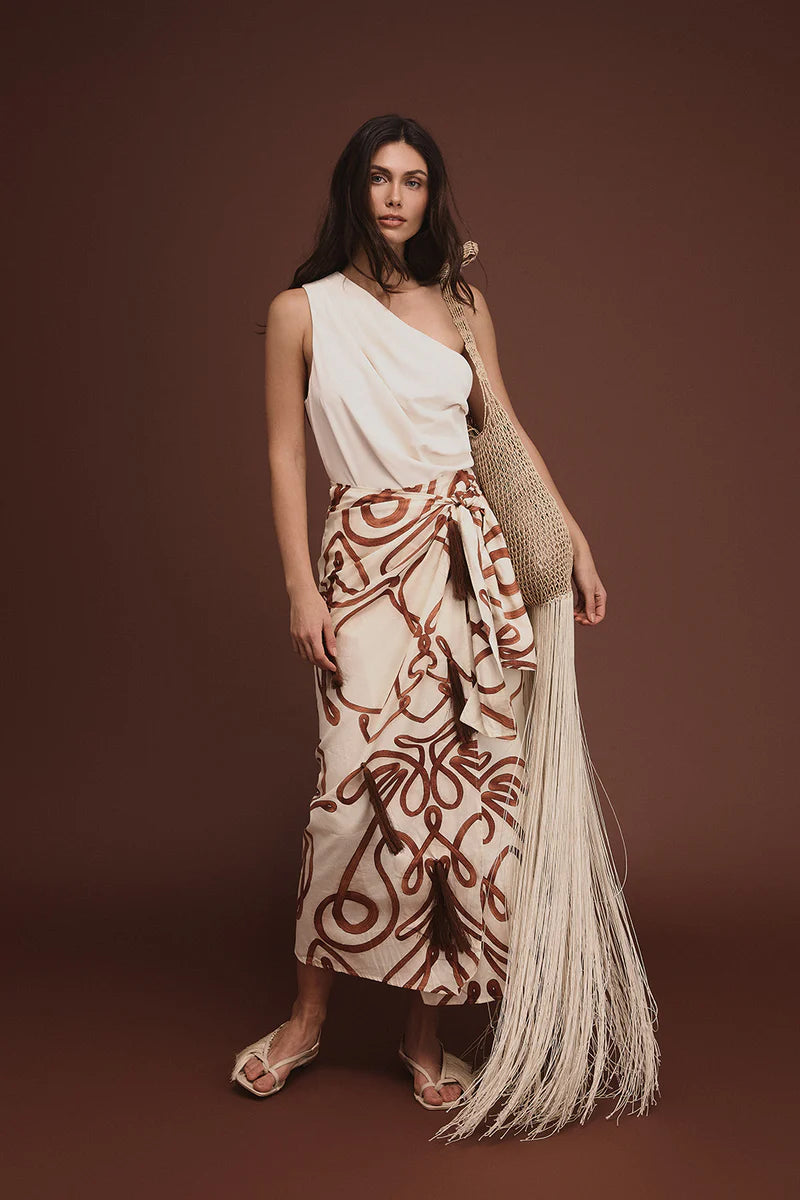 Falda Samoa Natural Terracota