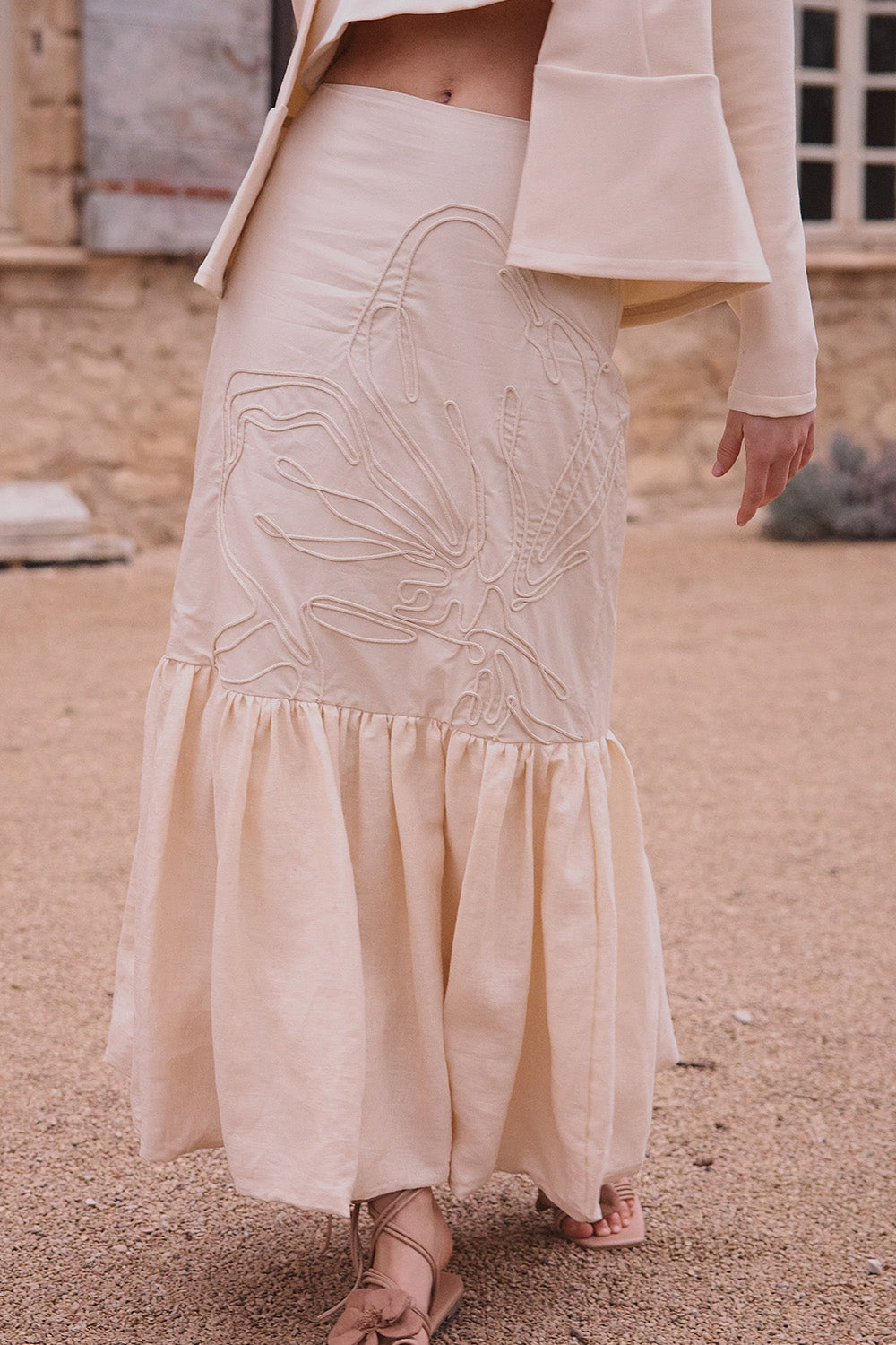Falda Jardín Blanco Light Beige