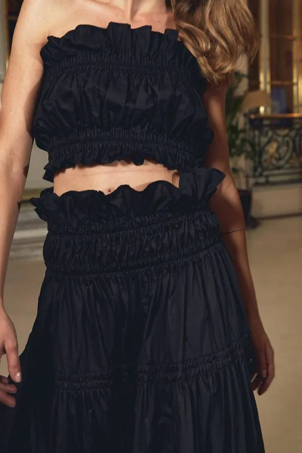 Crop Top Castellana Mia negro