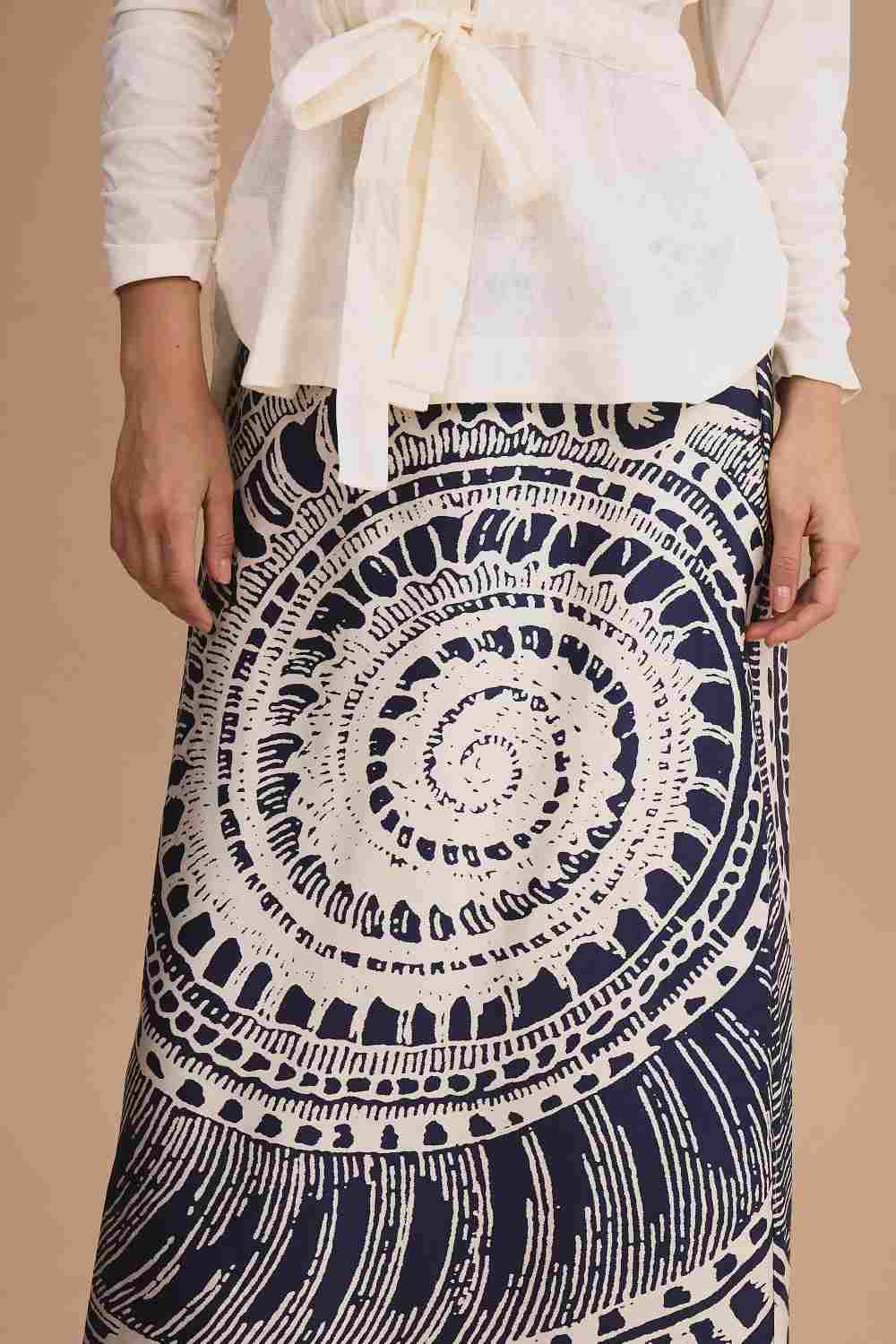 Falda Arabela Ivory Navy