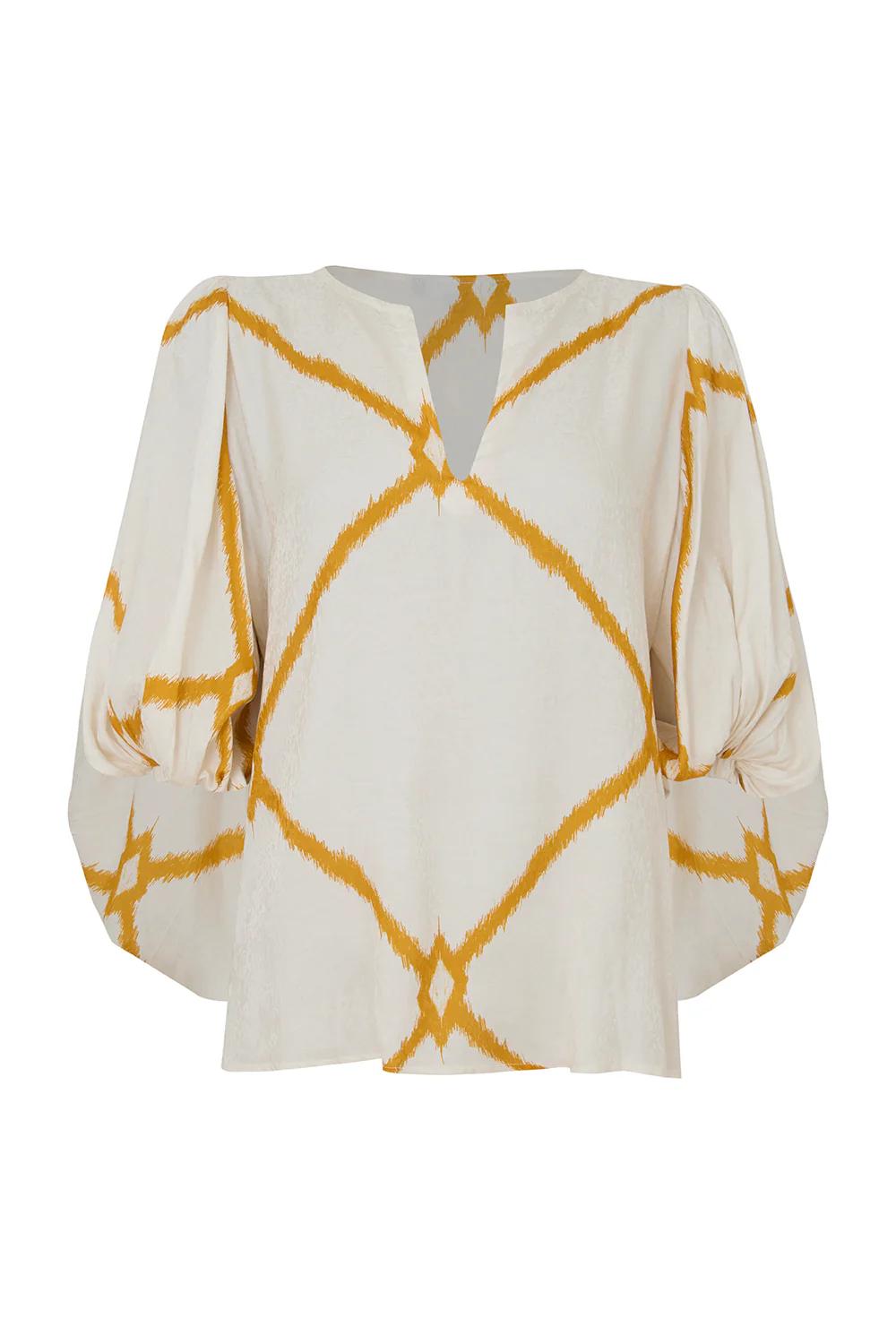 Blusa Arle Rombos Mostaza