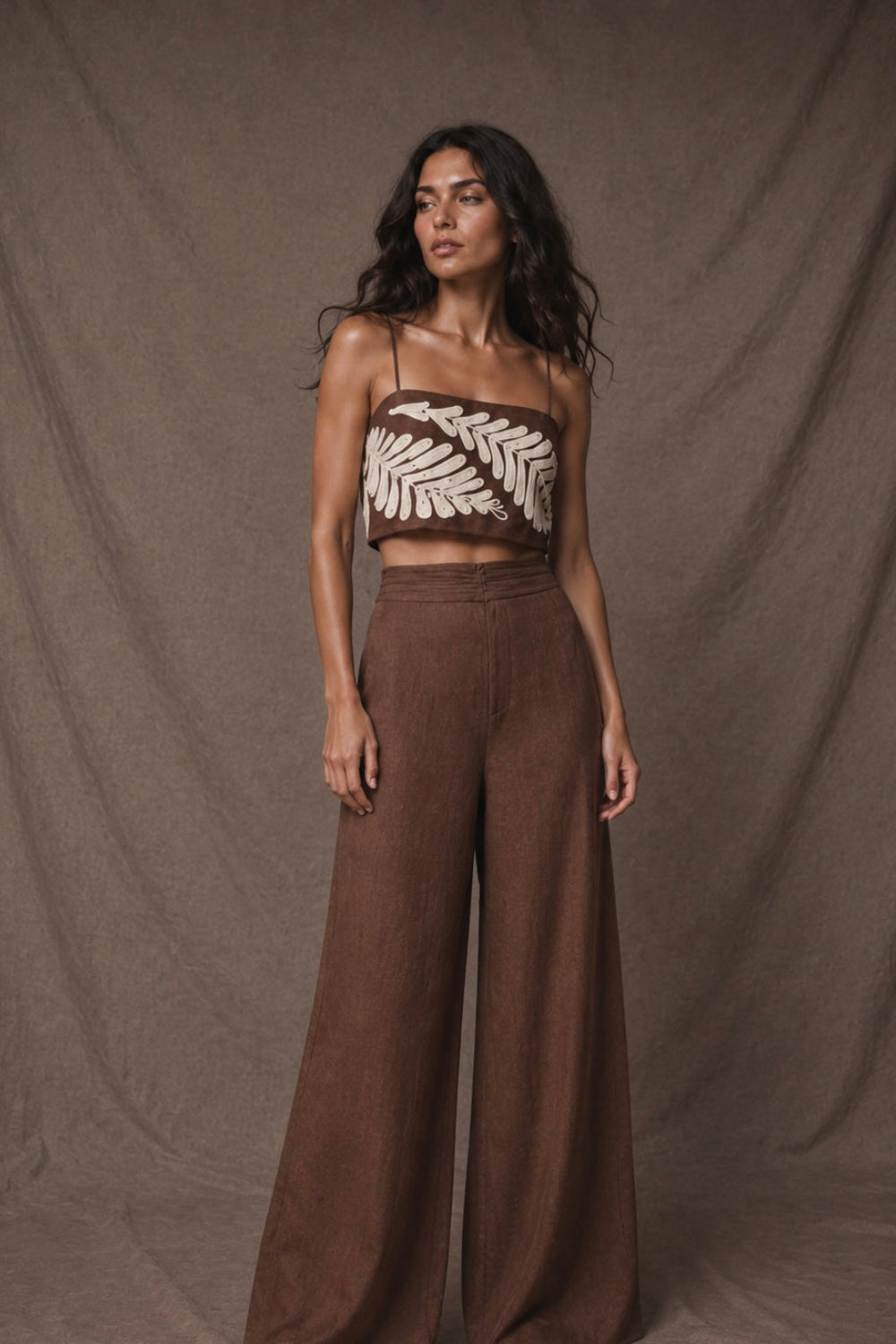 Crop top notre dame coffee bordado