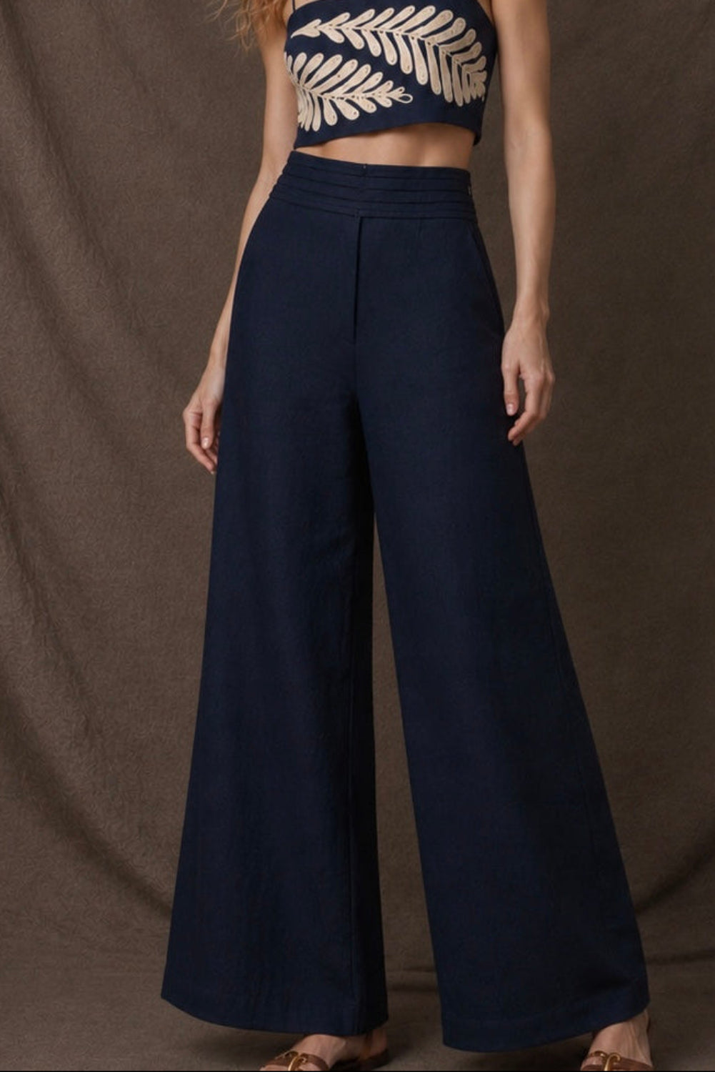 PANTALON BURGOS BORDADO AZUL NAVY