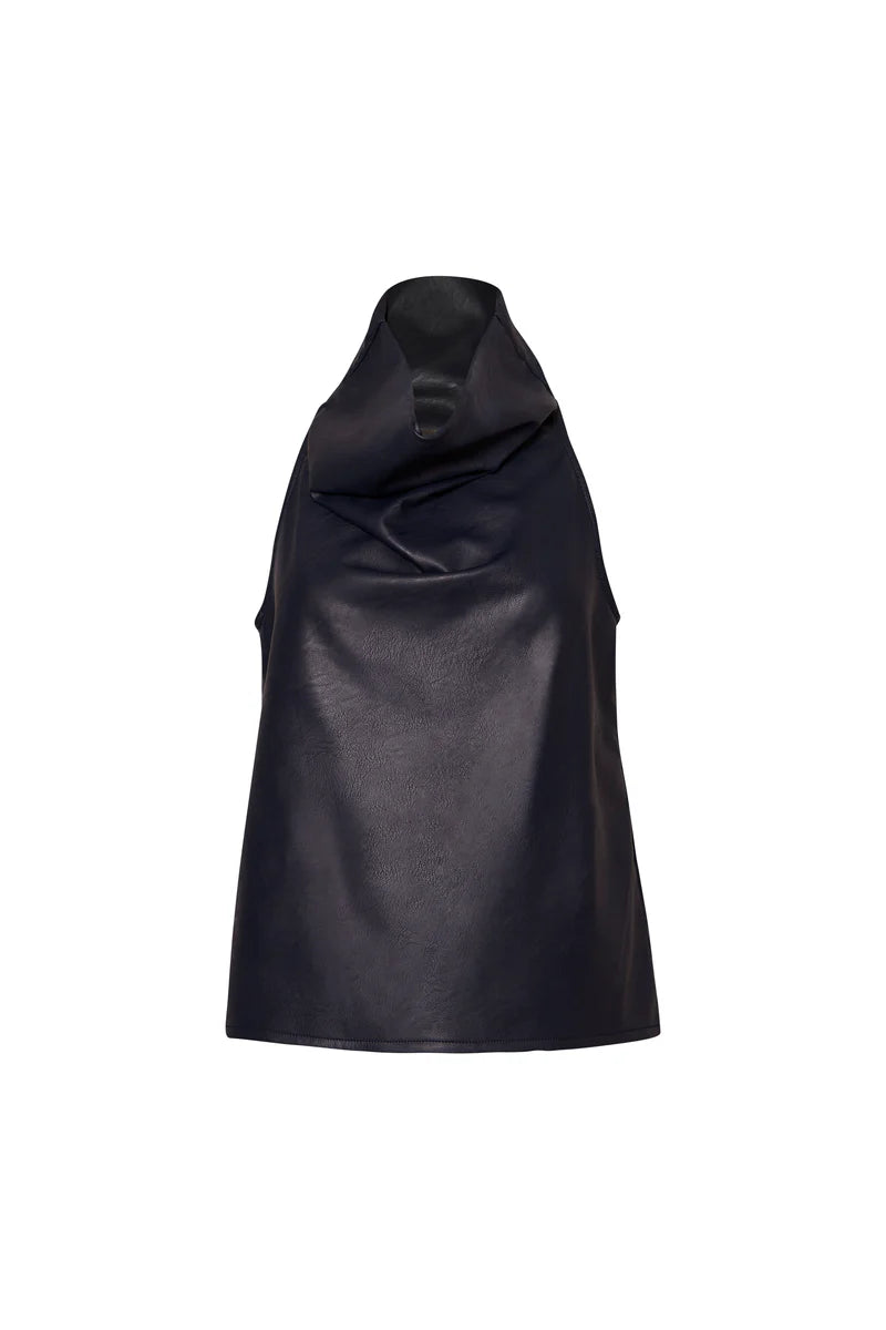 Blusa Noche de Lirios Azul Navy Cuerina