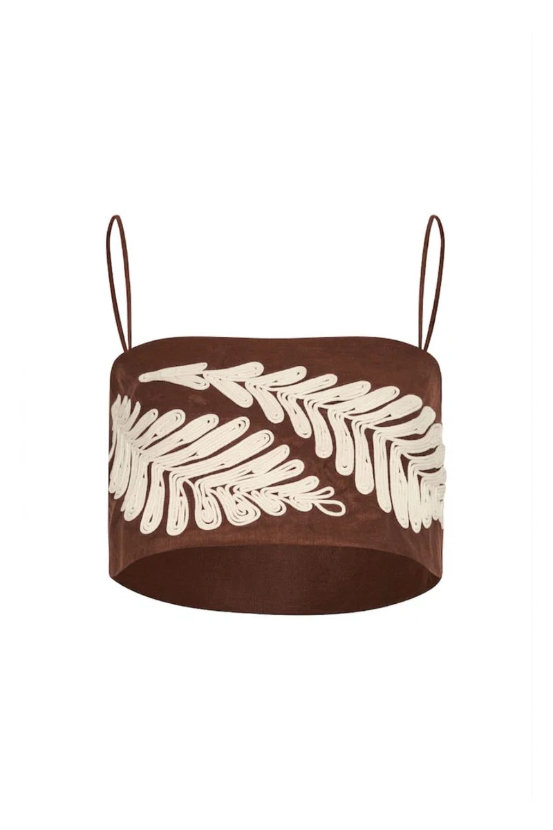 Crop top notre dame coffee bordado