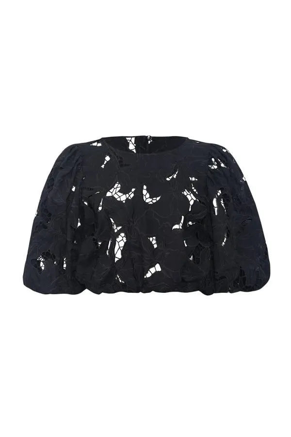 Blusa Gaia Negro hoja rota