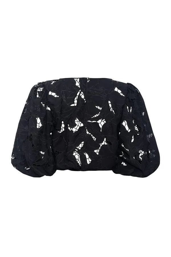 Blusa Gaia Negro hoja rota