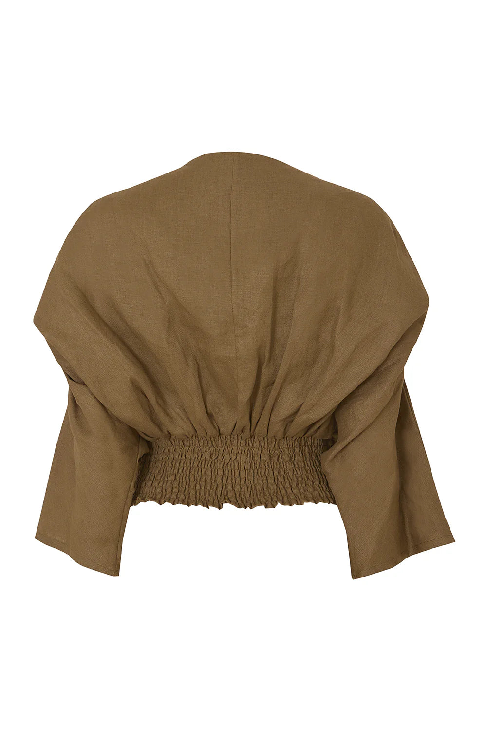 Blusa Cascata verde oliva lino