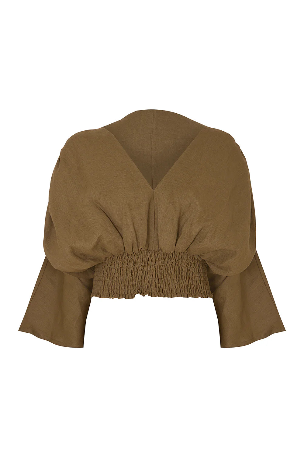 Blusa Cascata verde oliva lino