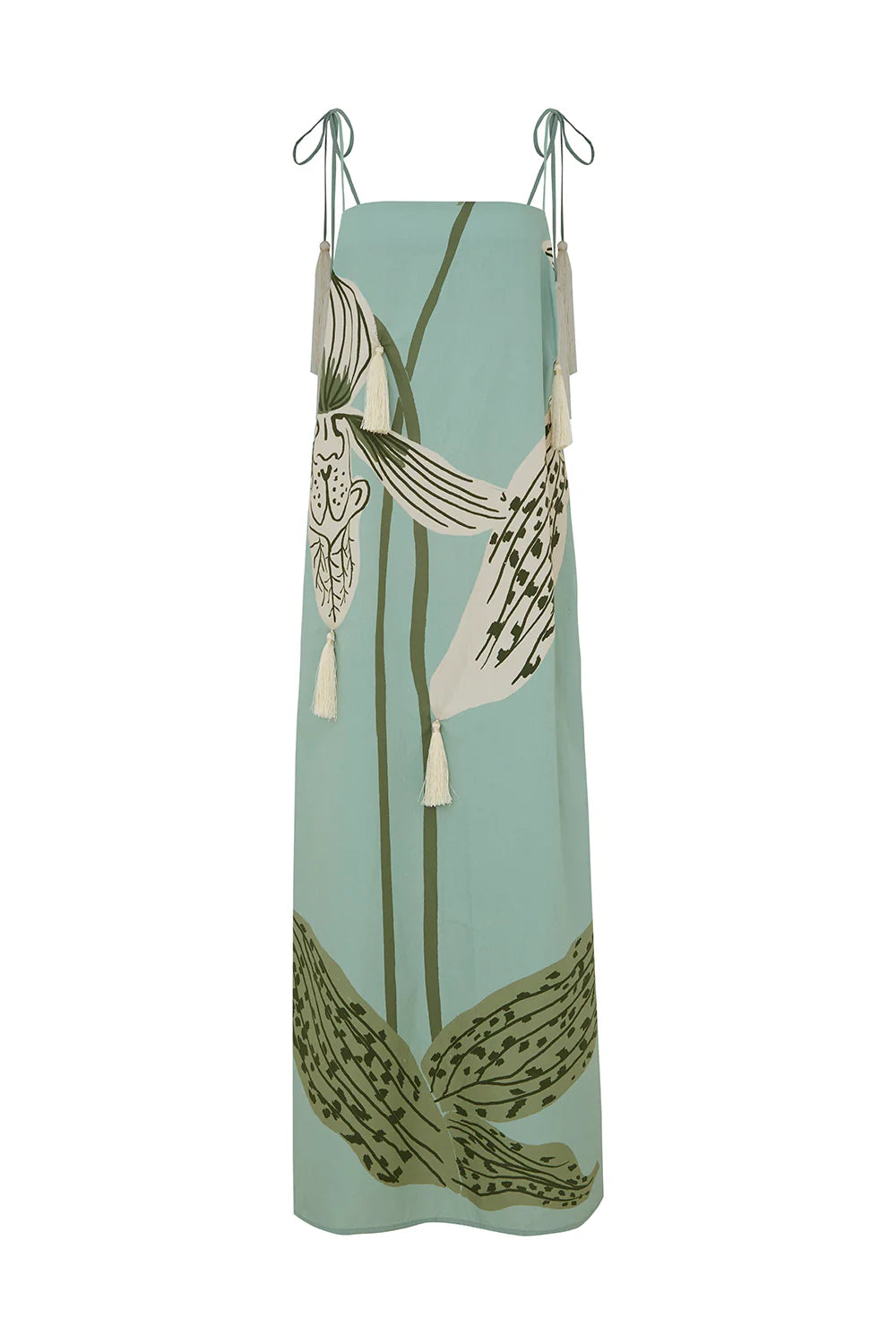 Vestido flor di positano sage natural