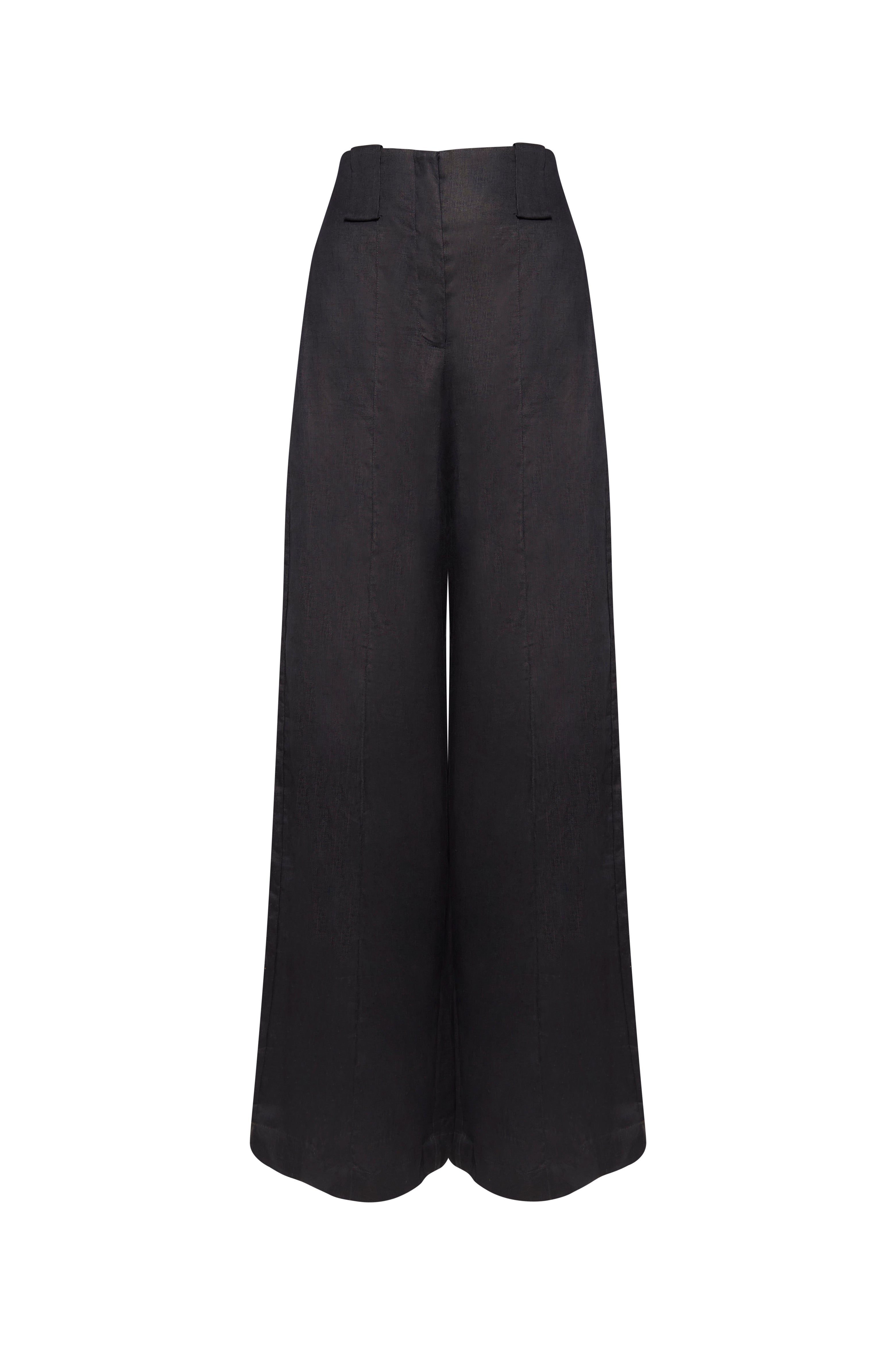 Pantalón New paulette Negro lino, pantalón mujer