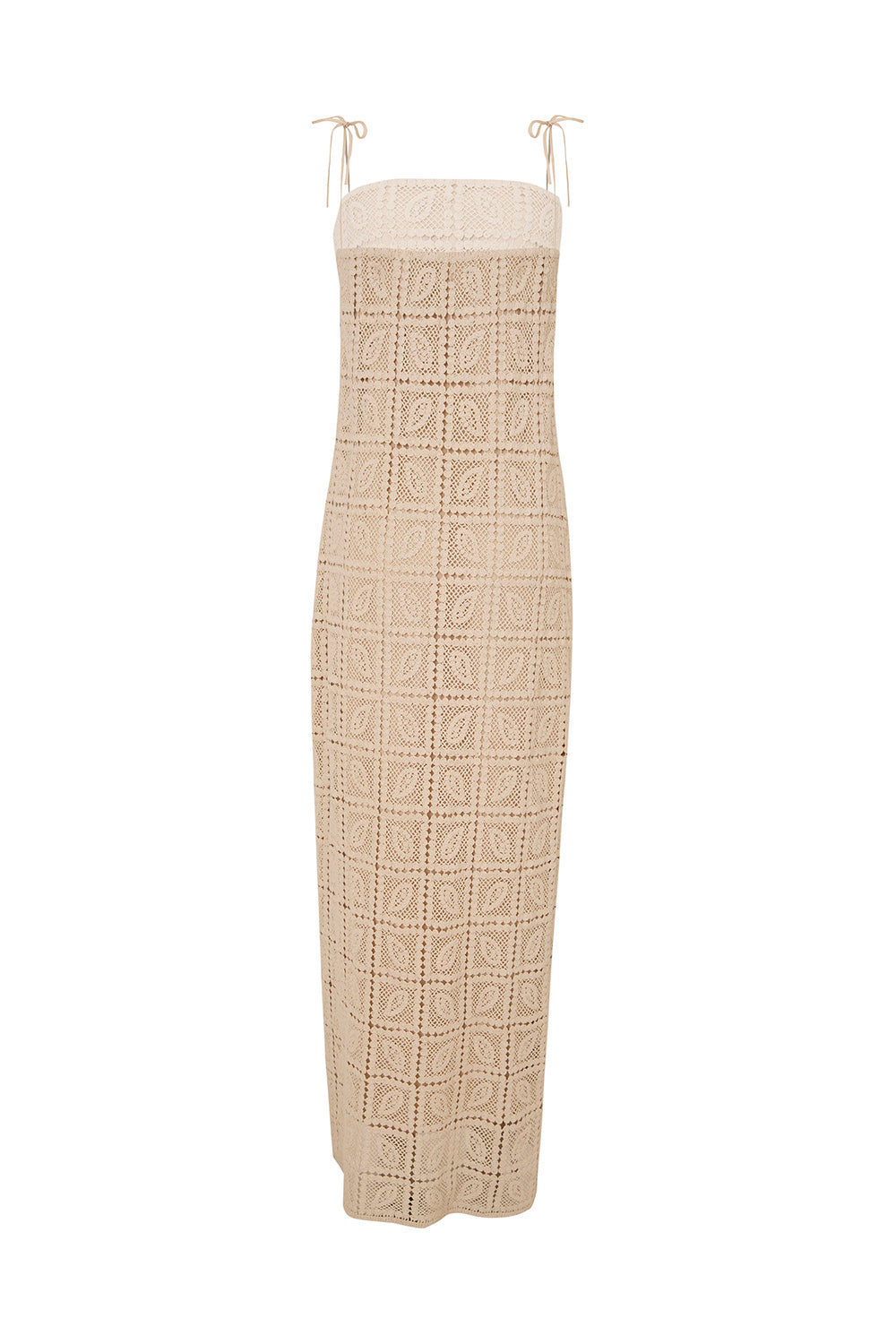 Vestido Aria  Crochet Crema