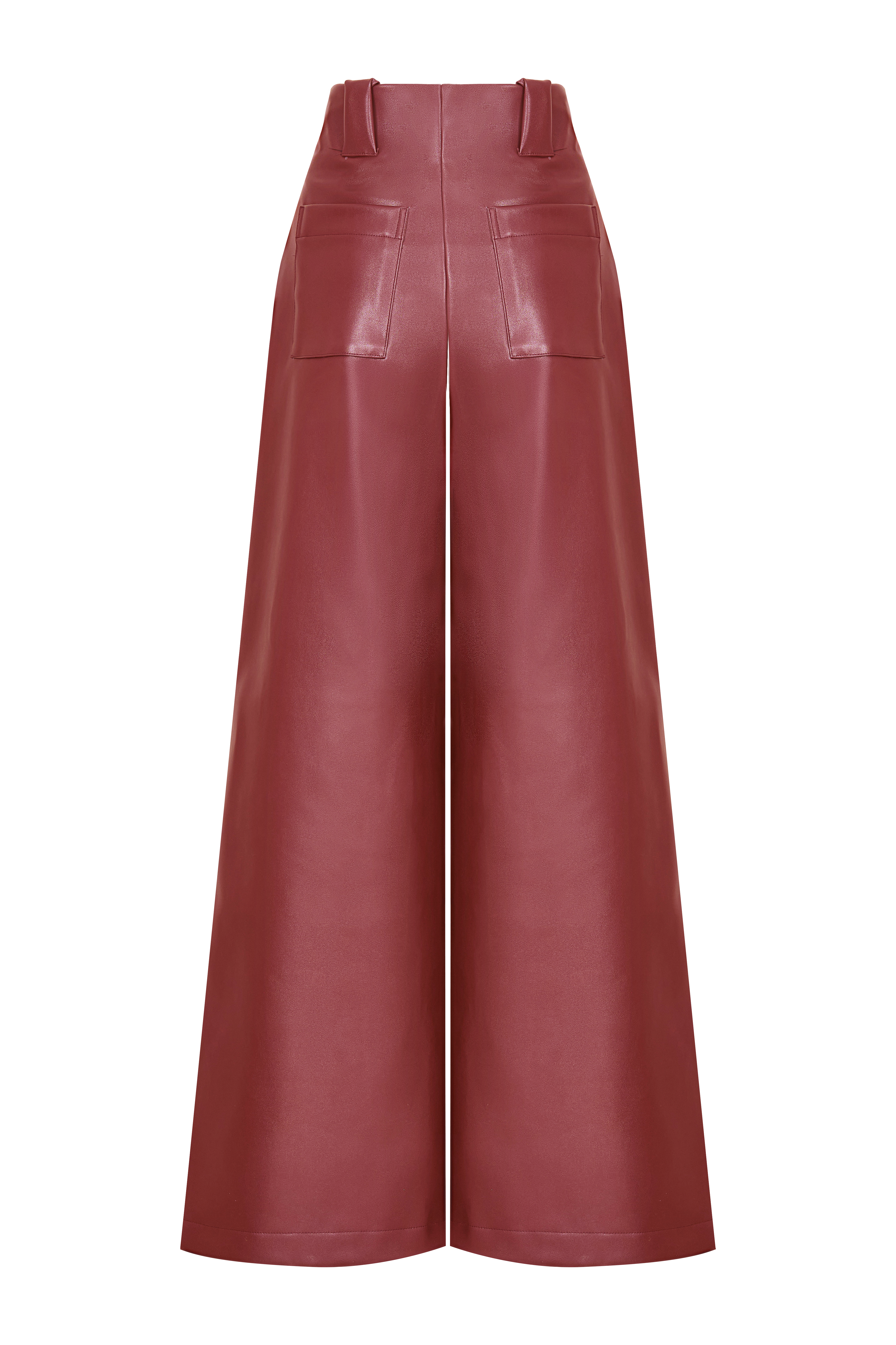 Pantalón New Paulette Vino Cuerina